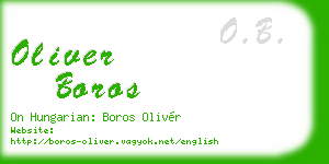 oliver boros business card